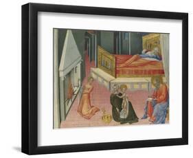 The Birth of Saint John the Baptist (Predella Pane), 1454-Giovanni di Paolo-Framed Giclee Print