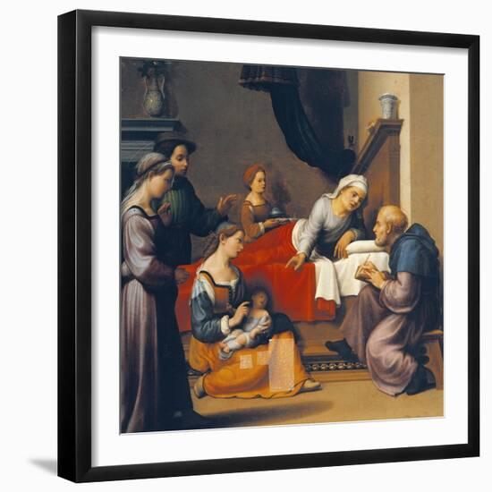 The Birth of St John the Baptist, 1515-1520-Giuliano Bugiardini-Framed Giclee Print