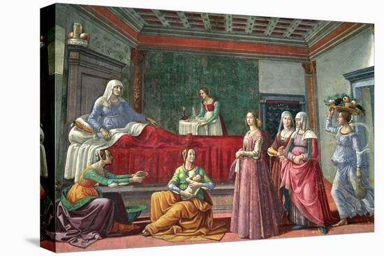 The Birth of St. John the Baptist-Domenico Ghirlandaio-Stretched Canvas