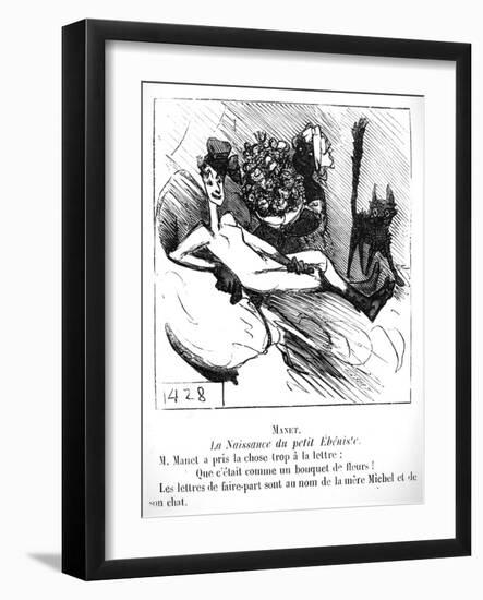 The Birth of the Little Cabinet Maker, Caricature in 'Le Charivari', 1865-Cham-Framed Giclee Print