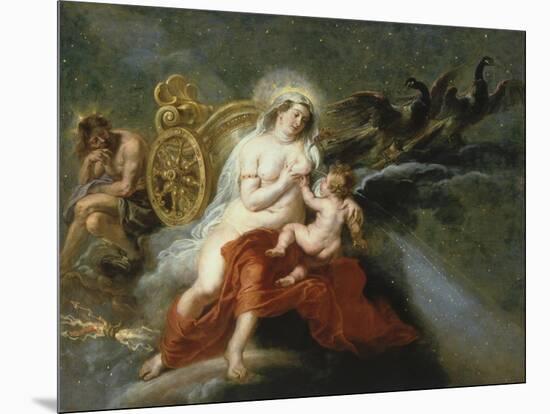 The Birth of the Milky Way with Juno Breastfeeding Baby Hercules, 1636-37-Peter Paul Rubens-Mounted Giclee Print