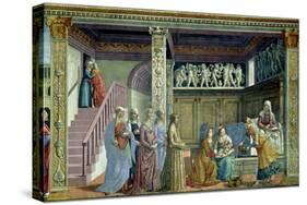 The Birth of the Virgin, 1486-90-Domenico Ghirlandaio-Stretched Canvas