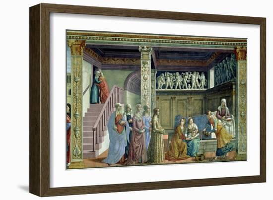 The Birth of the Virgin, 1486-90-Domenico Ghirlandaio-Framed Giclee Print