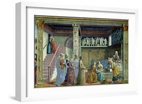 The Birth of the Virgin, 1486-90-Domenico Ghirlandaio-Framed Giclee Print