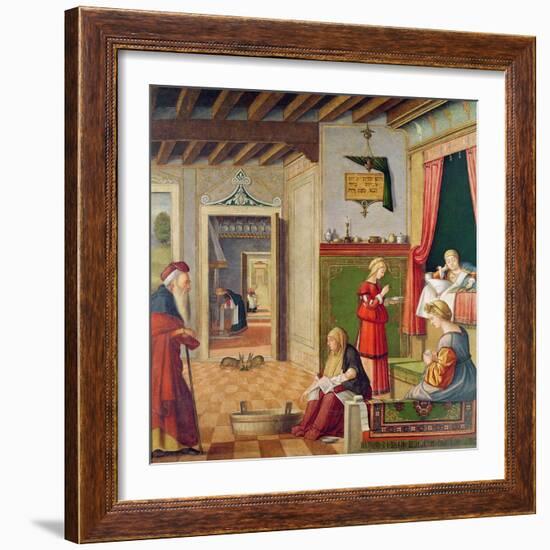 The Birth of the Virgin, 1504-08-Vittore Carpaccio-Framed Giclee Print