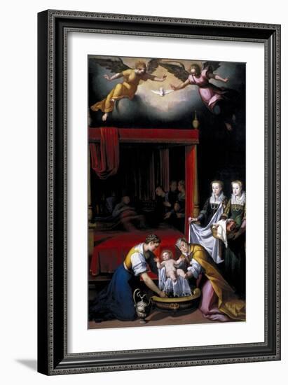 The Birth of the Virgin, 1603-Juan Pantoja De La Cruz-Framed Giclee Print