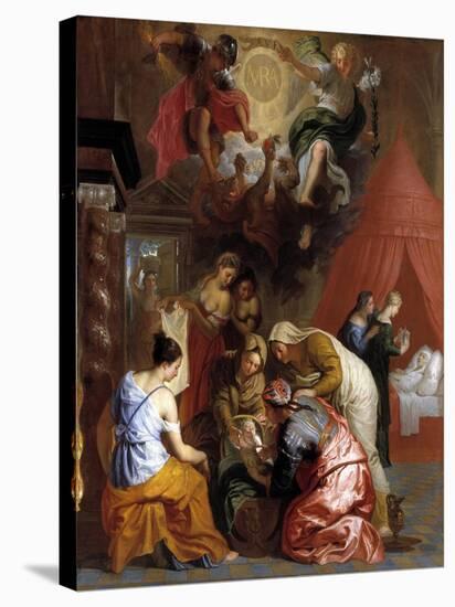 The Birth of the Virgin, 1650-1660-Jan-Erasmus Quellinus-Stretched Canvas