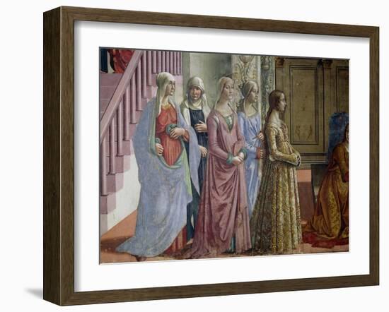 The Birth of the Virgin, Detail of the Women, 1490-Domenico Ghirlandaio-Framed Giclee Print