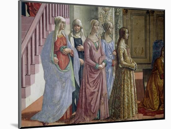 The Birth of the Virgin, Detail of the Women, 1490-Domenico Ghirlandaio-Mounted Giclee Print