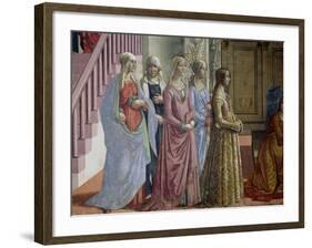 The Birth of the Virgin, Detail of the Women, 1490-Domenico Ghirlandaio-Framed Giclee Print