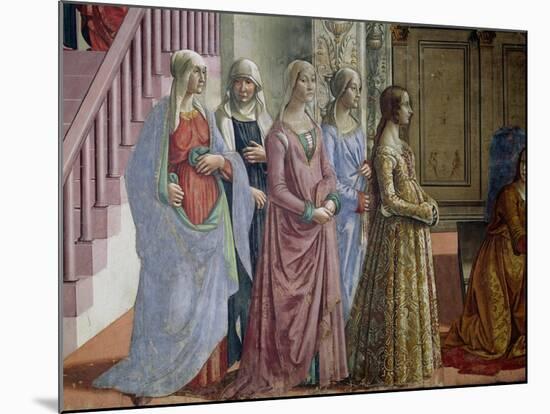 The Birth of the Virgin, Detail of the Women, 1490-Domenico Ghirlandaio-Mounted Giclee Print
