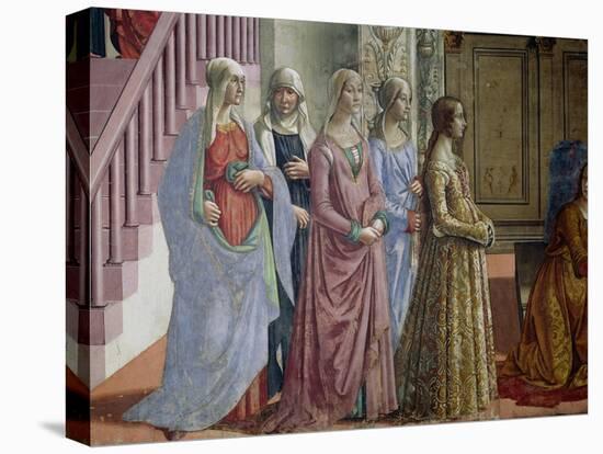 The Birth of the Virgin, Detail of the Women, 1490-Domenico Ghirlandaio-Stretched Canvas