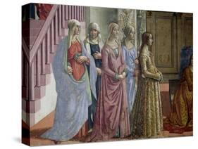 The Birth of the Virgin, Detail of the Women, 1490-Domenico Ghirlandaio-Stretched Canvas