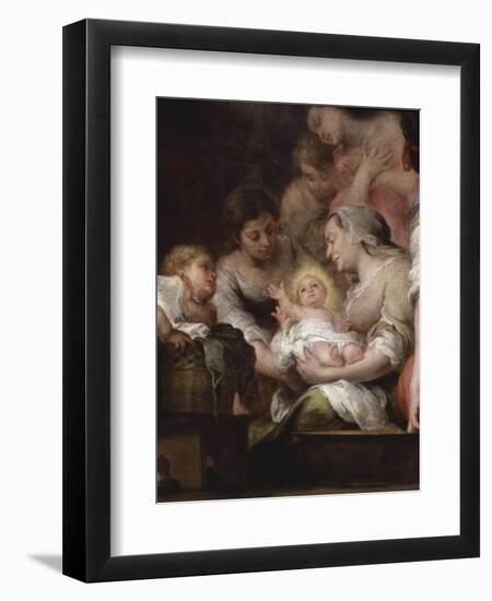 The Birth of the Virgin, Painted for the Chapel of Saint Paul at Seville Cathedral, 1661, Detail-Bartolome Esteban Murillo-Framed Giclee Print