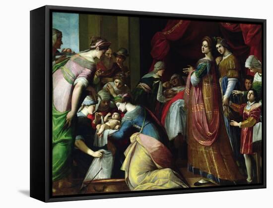 The Birth of the Virgin-Jacopo Ligozzi-Framed Stretched Canvas