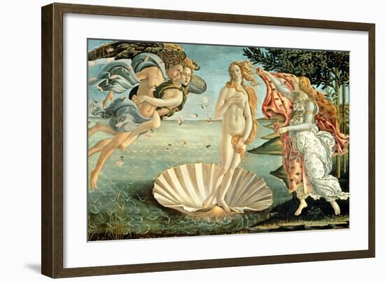 The Birth of Venus, c.1485-Sandro Botticelli-Framed Giclee Print