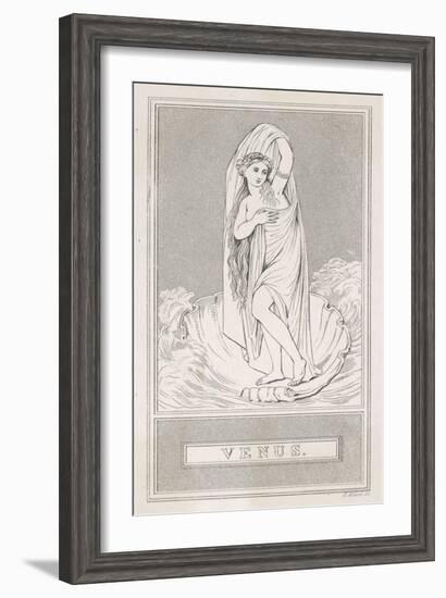 The Birth of Venus: She Stands in a Large Shell Swathed in Draperies Surrounded by a Turbulent Sea-Henry Adlard-Framed Art Print