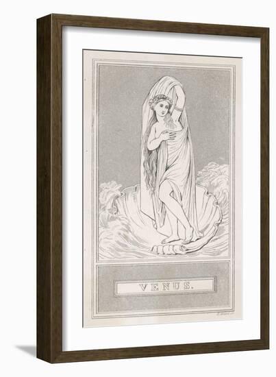 The Birth of Venus: She Stands in a Large Shell Swathed in Draperies Surrounded by a Turbulent Sea-Henry Adlard-Framed Art Print