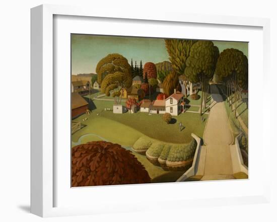 The Birthplace of Herbert Hoover, West Branch, Iowa, 1931-Grant Wood-Framed Art Print
