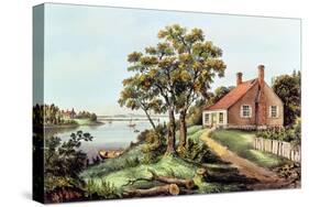 The Birthplace of Washington at Bridges Creek-Currier & Ives-Stretched Canvas