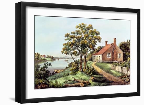 The Birthplace of Washington at Bridges Creek-Currier & Ives-Framed Giclee Print