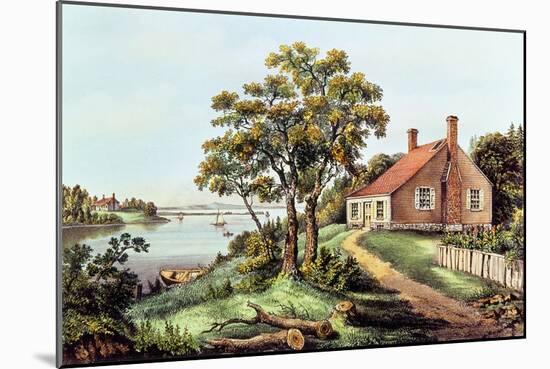 The Birthplace of Washington at Bridges Creek-Currier & Ives-Mounted Giclee Print