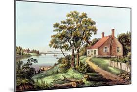 The Birthplace of Washington at Bridges Creek-Currier & Ives-Mounted Giclee Print