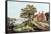 The Birthplace of Washington at Bridges Creek-Currier & Ives-Framed Stretched Canvas