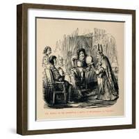 'The Bishop of Ely presenting a pottle of Strawberries to Glo'ster.,-John Leech-Framed Giclee Print