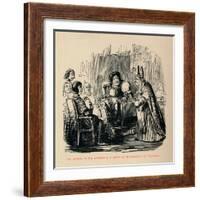 'The Bishop of Ely presenting a pottle of Strawberries to Glo'ster.,-John Leech-Framed Giclee Print