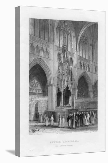 The Bishop's Throne, Exeter Cathedral, Devon, C1836-C1842-Benjamin Winkles-Stretched Canvas