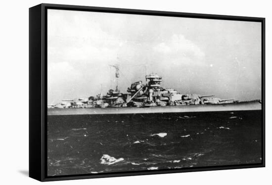 The Bismark - German Battleship-null-Framed Stretched Canvas