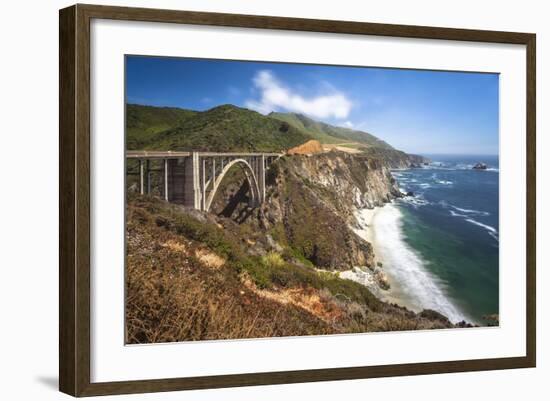 The Bixby Bridge Along Highway 1 on California's Coastline-Andrew Shoemaker-Framed Photographic Print