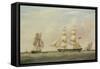 The Black Ball Line Brig, 'Wupper' Off Spurn Head, 1849-John Ward-Framed Stretched Canvas