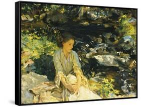 The Black Brook-John Singer Sargent-Framed Stretched Canvas