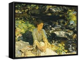 The Black Brook-John Singer Sargent-Framed Stretched Canvas