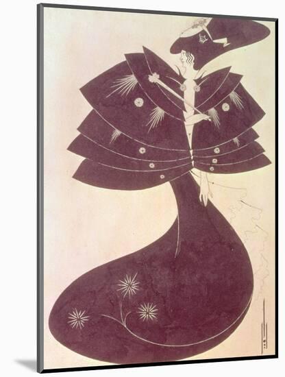 The Black Cape, Illustration for the English Edition of Oscar Wilde's Play "Salome," 1894-Aubrey Beardsley-Mounted Giclee Print
