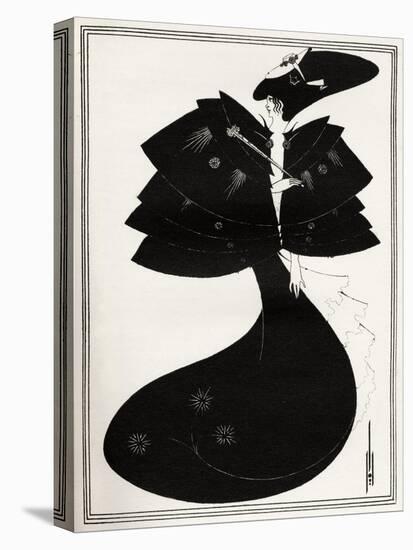 ' The Black Cape-Aubrey Beardsley-Stretched Canvas