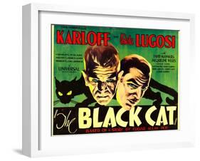 The Black Cat, Boris Karloff, Bela Lugosi, 1934-null-Framed Art Print