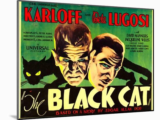 The Black Cat, Boris Karloff, Bela Lugosi, 1934-null-Mounted Art Print