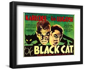 The Black Cat, Boris Karloff, Bela Lugosi, 1934-null-Framed Art Print