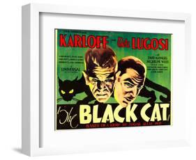 The Black Cat, Boris Karloff, Bela Lugosi, 1934-null-Framed Art Print