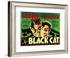 The Black Cat, Boris Karloff, Bela Lugosi, 1934-null-Framed Art Print