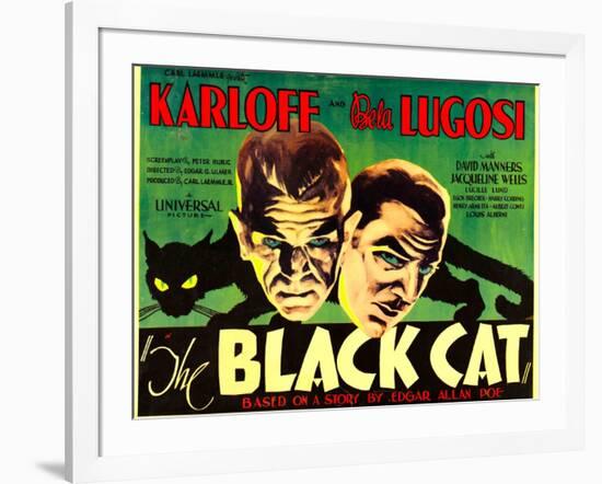 The Black Cat, Boris Karloff, Bela Lugosi, 1934-null-Framed Art Print