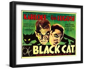 The Black Cat, Boris Karloff, Bela Lugosi, 1934-null-Framed Photo