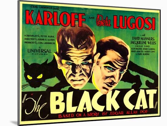 The Black Cat, Boris Karloff, Bela Lugosi, 1934-null-Mounted Photo
