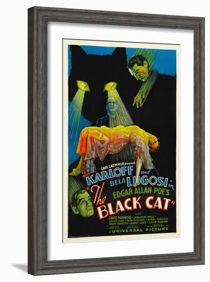 The Black Cat, Boris Karloff, Harry Cording, Jacqueline Wells, Bela Lugosi, 1934-null-Framed Art Print