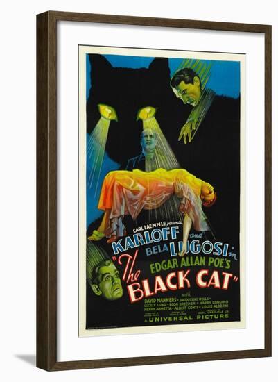 The Black Cat, Boris Karloff, Harry Cording, Jacqueline Wells, Bela Lugosi, 1934-null-Framed Art Print