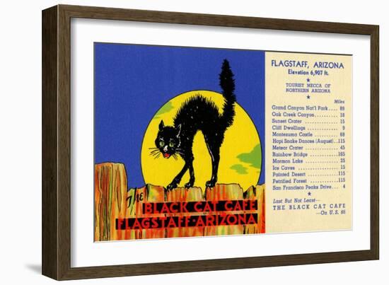 The Black Cat Café-Curt Teich & Company-Framed Art Print