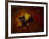 the black cat-Rabi Khan-Framed Art Print